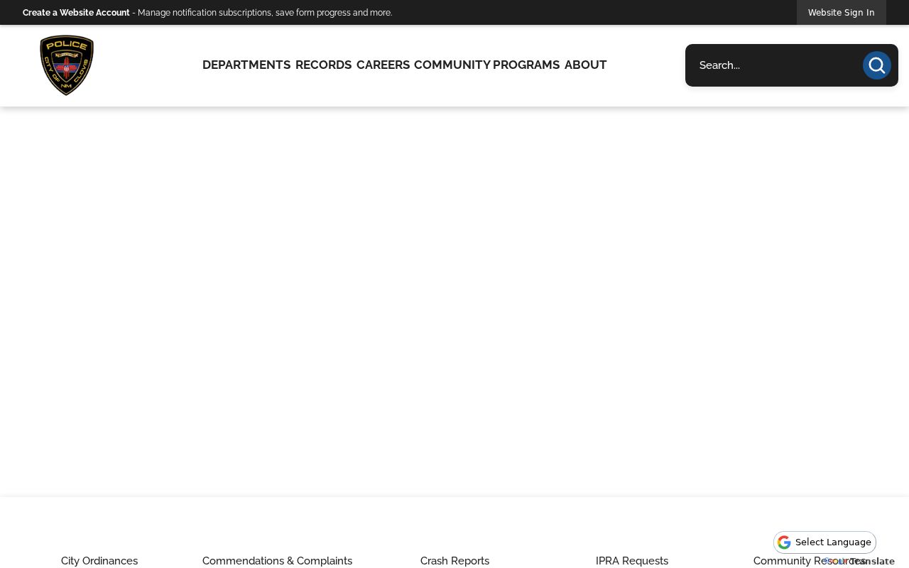 Curry County arrest records channel at Clovis Police Records