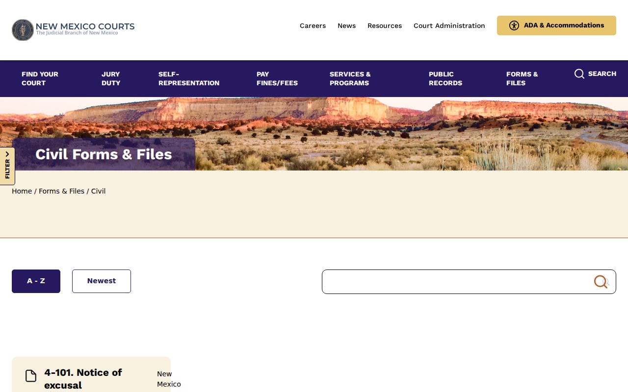 Curry County registry record research using New Mexico Judiciary forms